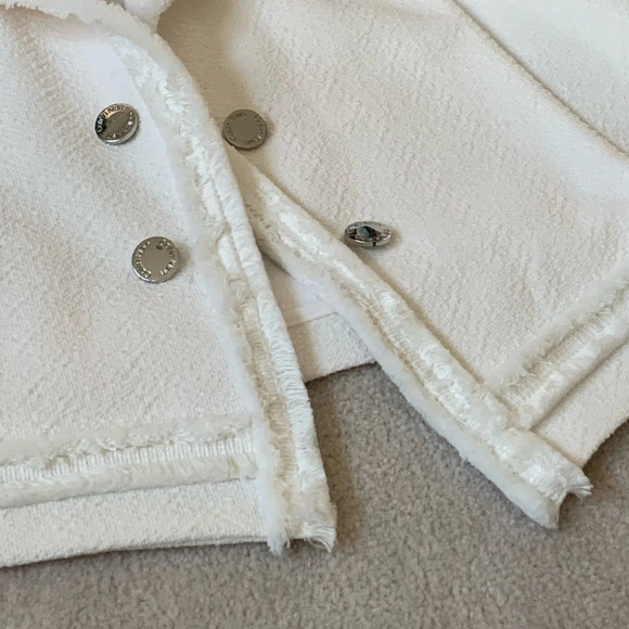 Calvin Klein cropped jacket blazer textured opened front white size Small - Picture 11 of 16